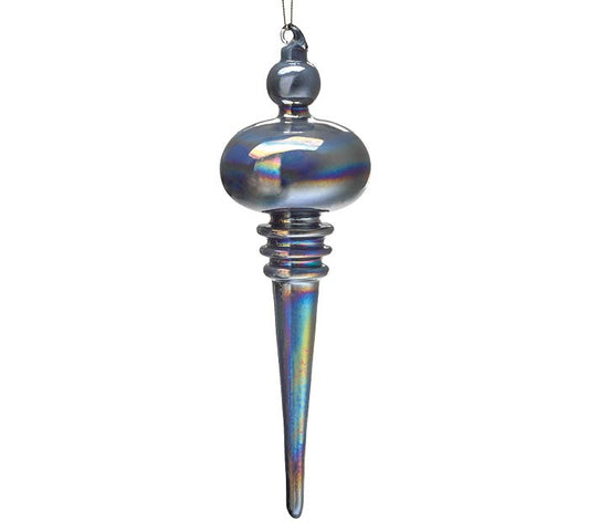 11" Iridescent Glass Finial Ornament