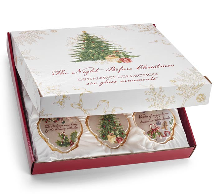 The Night Before Christmas Glass Ornament Collection – Set of 6