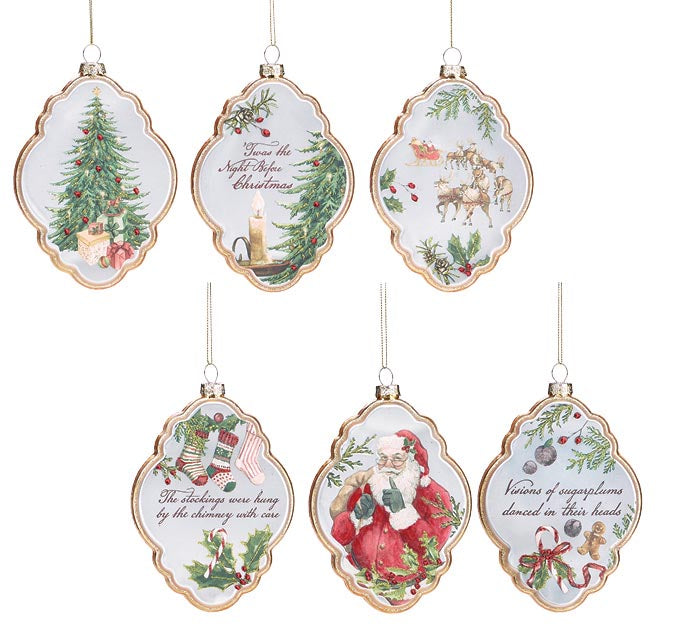 The Night Before Christmas Glass Ornament Collection – Set of 6