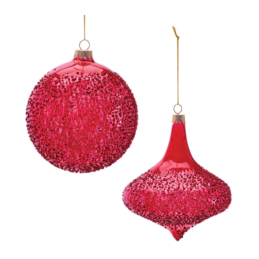 Ruby Sugar Glass Ornaments