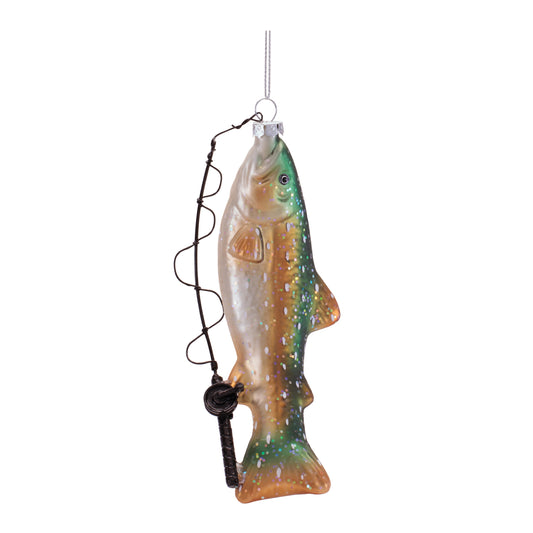 6.25" Glass Fish with Pole Ornament