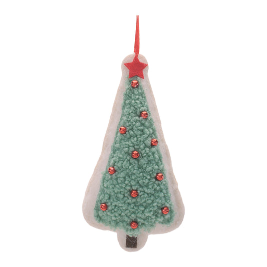 Green Fleece Tree Ornament – 6"