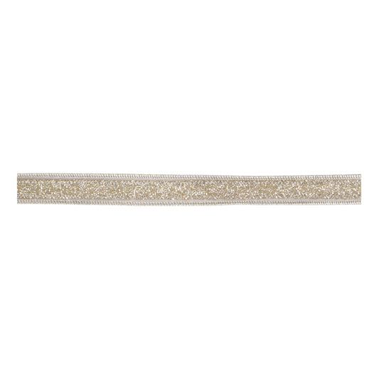 Platinum Beaded Center Ribbon – 1.5" x 5 Yards