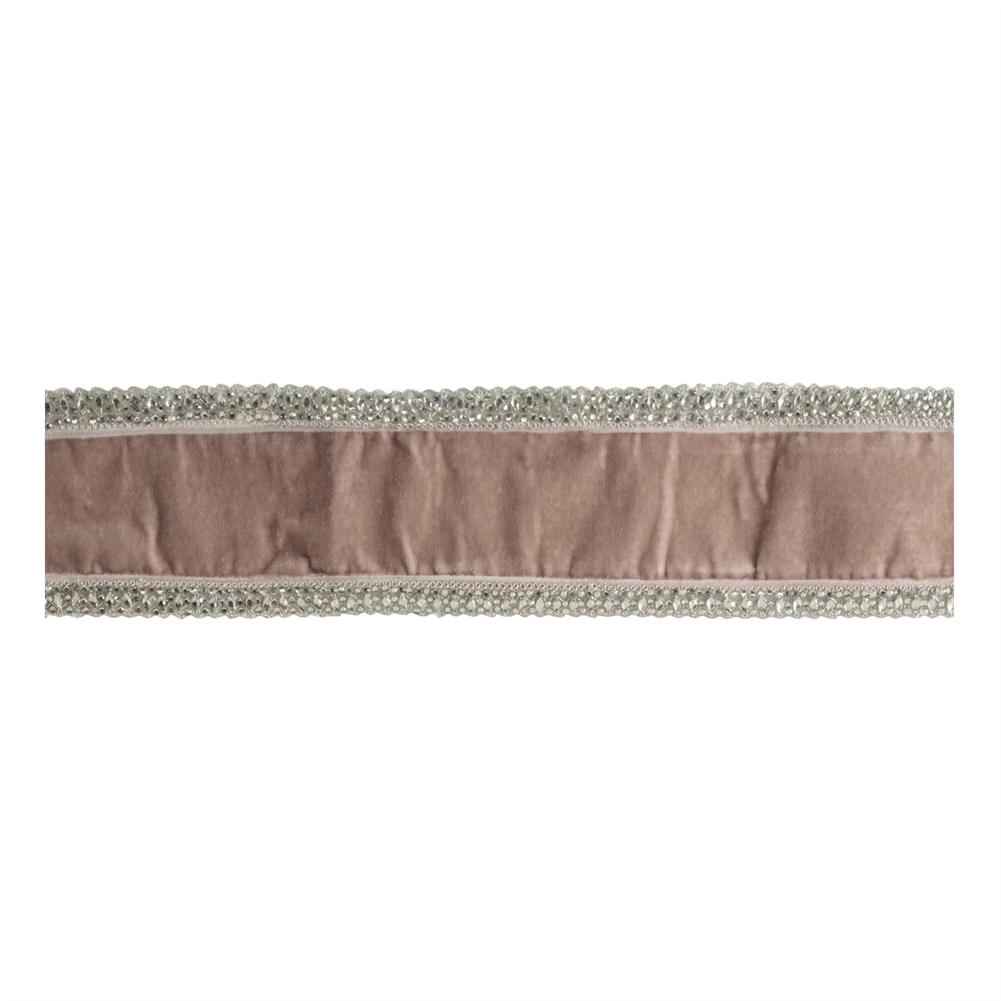 Platinum Velvet Ribbon with Beaded Edges – 4" x 5 Yards