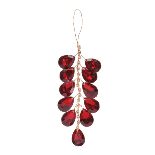 Red Jeweled Teardrop Ornament – 5"