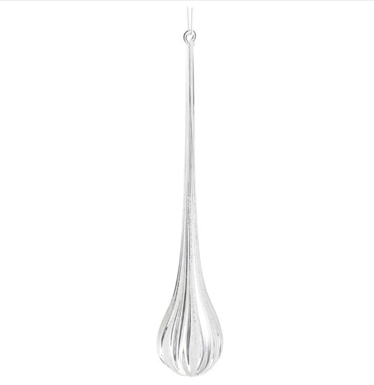 12” Beaded Teardrop Ornament – Clear