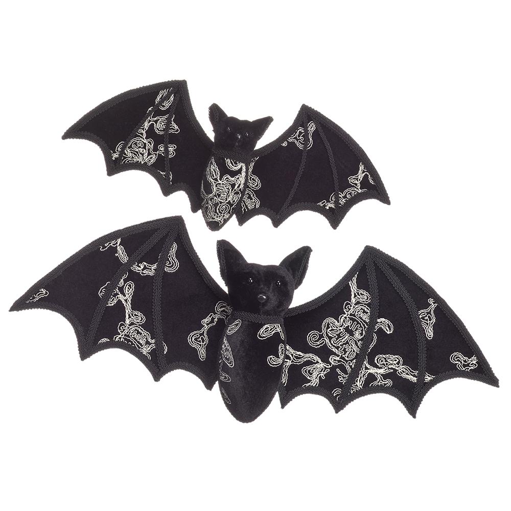 Black Velvet Embroidered Bat