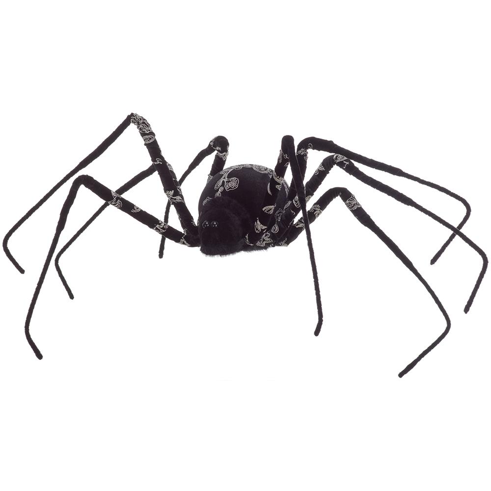 38" Black Velvet Embroidered Spider