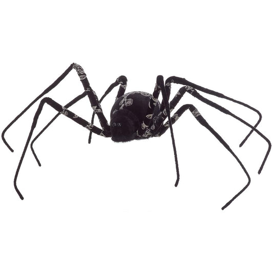 38" Black Velvet Embroidered Spider
