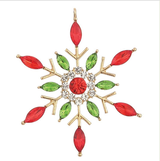 3.5” Rhinestone Snowflake Ornament