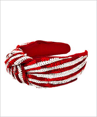 Peppermint Sequin Knot Headband