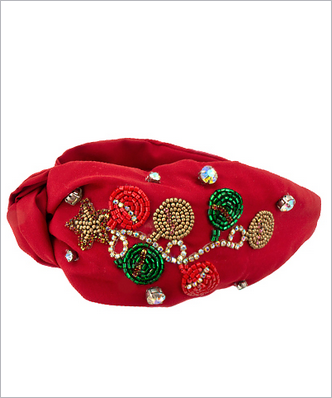Ornament Beaded Christmas Headband