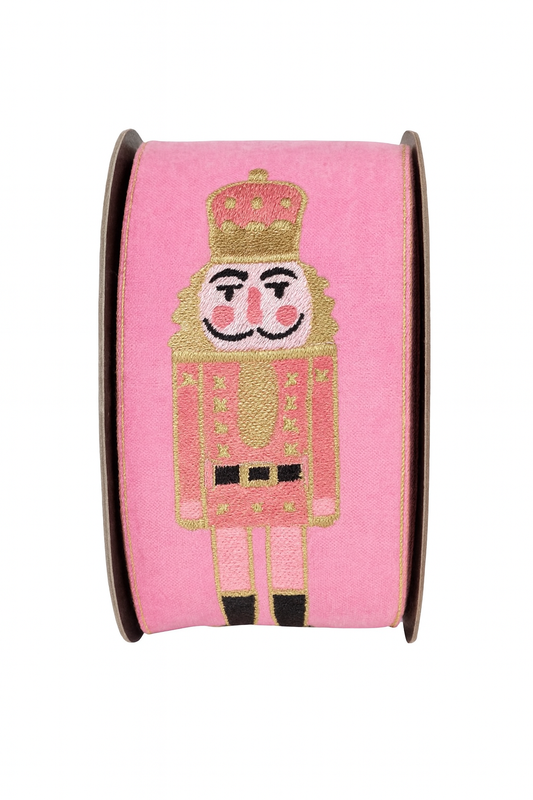4" x 10 Yards Pink Nutcracker Felt Ribbon