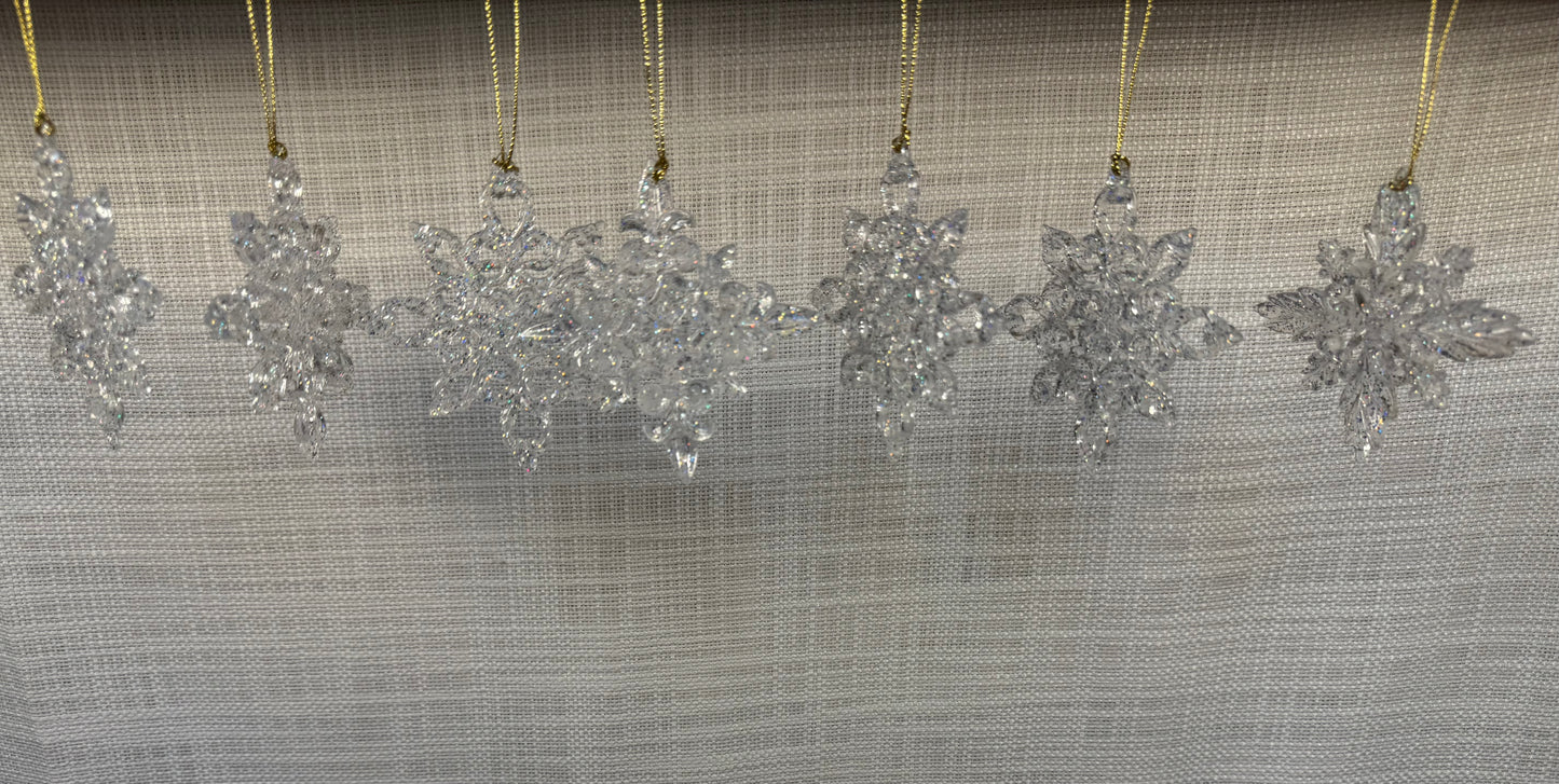 Crystal & Rhinestone Snowflake Ornament Bundle (12 pcs)