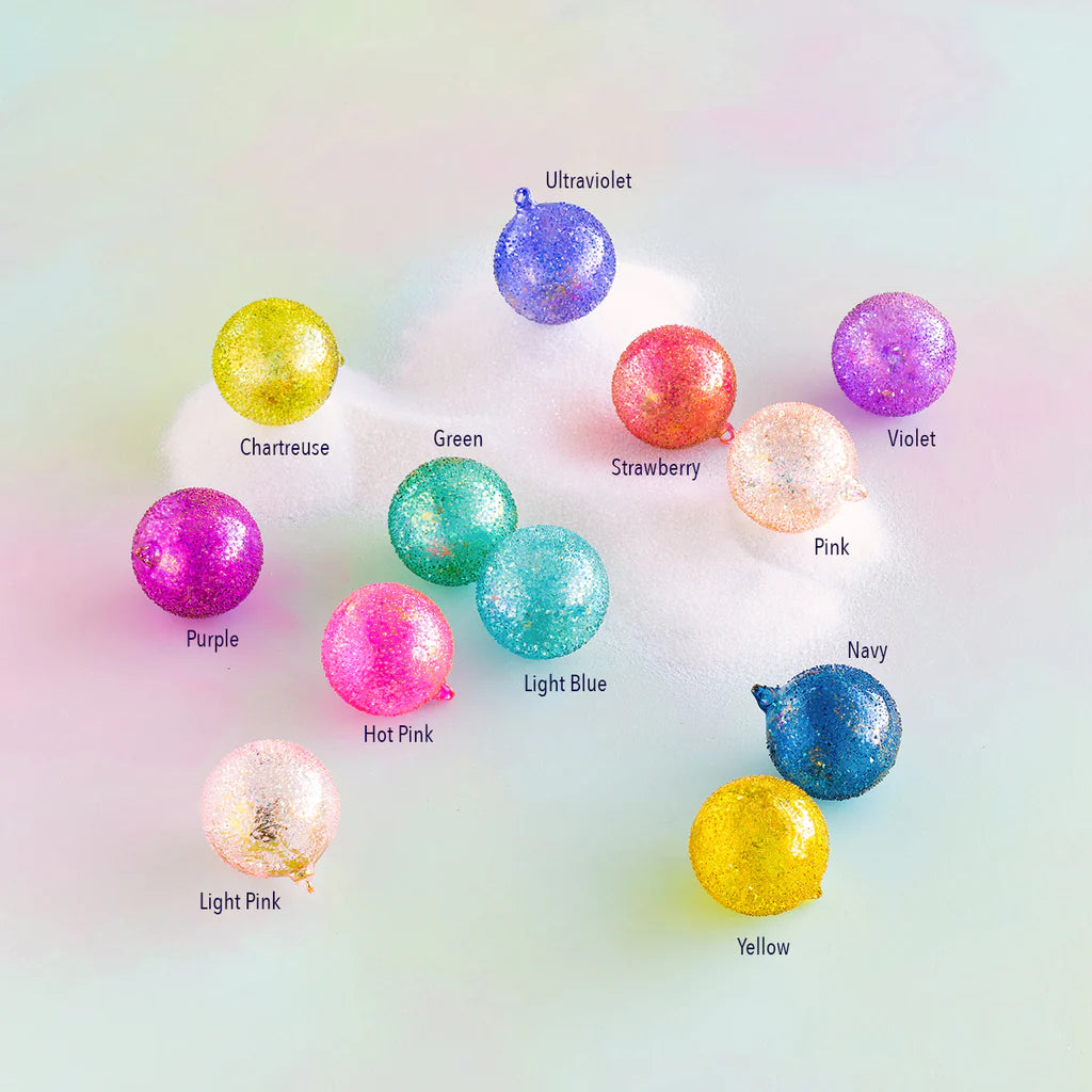 Glitterville Rainbow Sparkle Ball Ornament – 4"