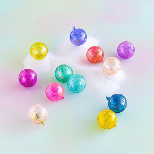 Glitterville Rainbow Sparkle Ball Ornament – 4"