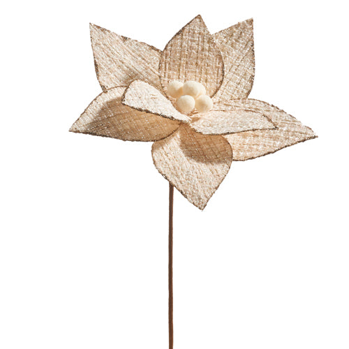 15” Tweed Poinsettia Pick