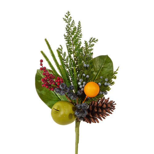 18" Holiday Fruit &amp; Pine Pick