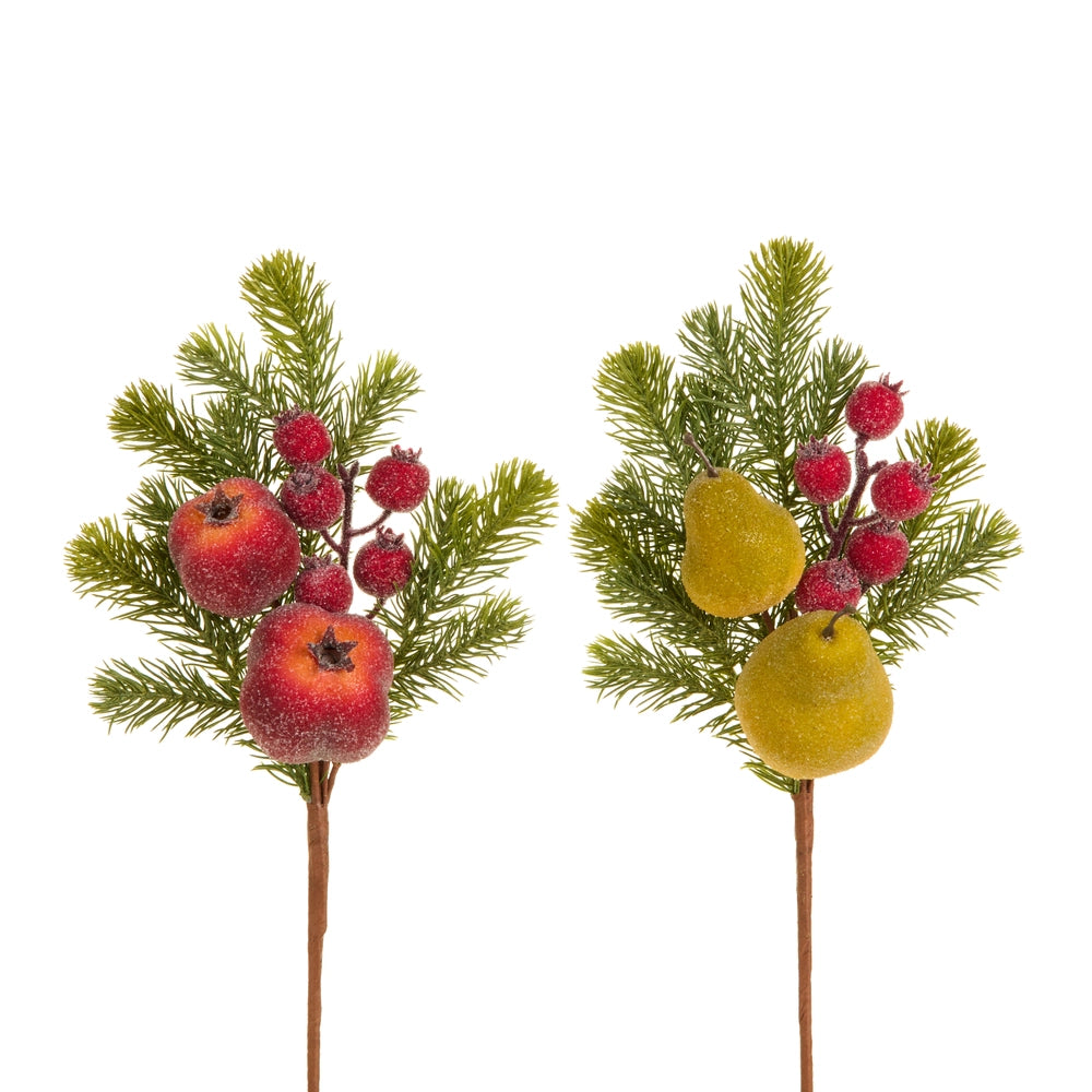 16" Iced Fruit & Greenery Spray
