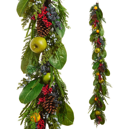 6' Apple & Citrus Pinecone Garland