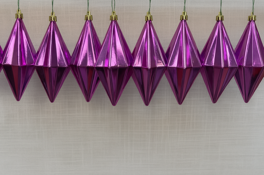 Metallic Fuchsia Geometric Ornament Bundle (14 pcs)