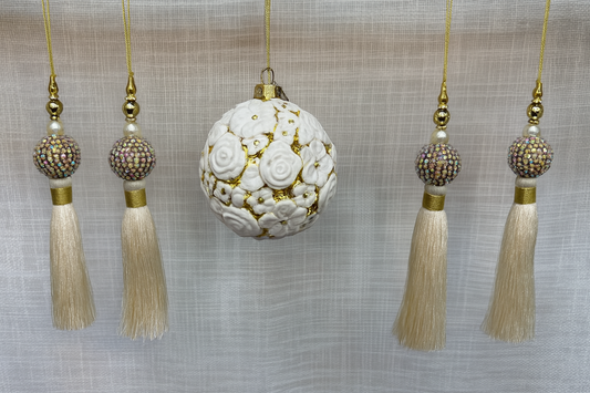 Elegant Tassel & Floral Ornament Set