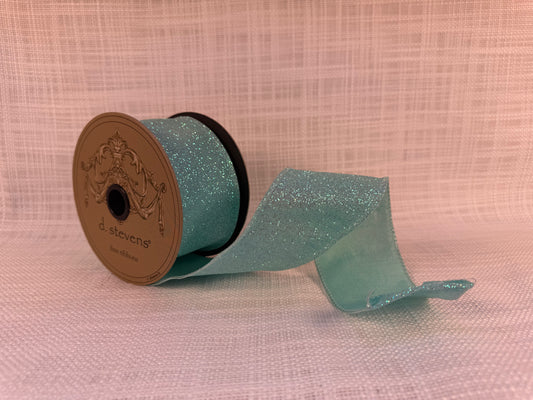 Aqua Sanded Sugar Ribbon - 4" x 10 Yards