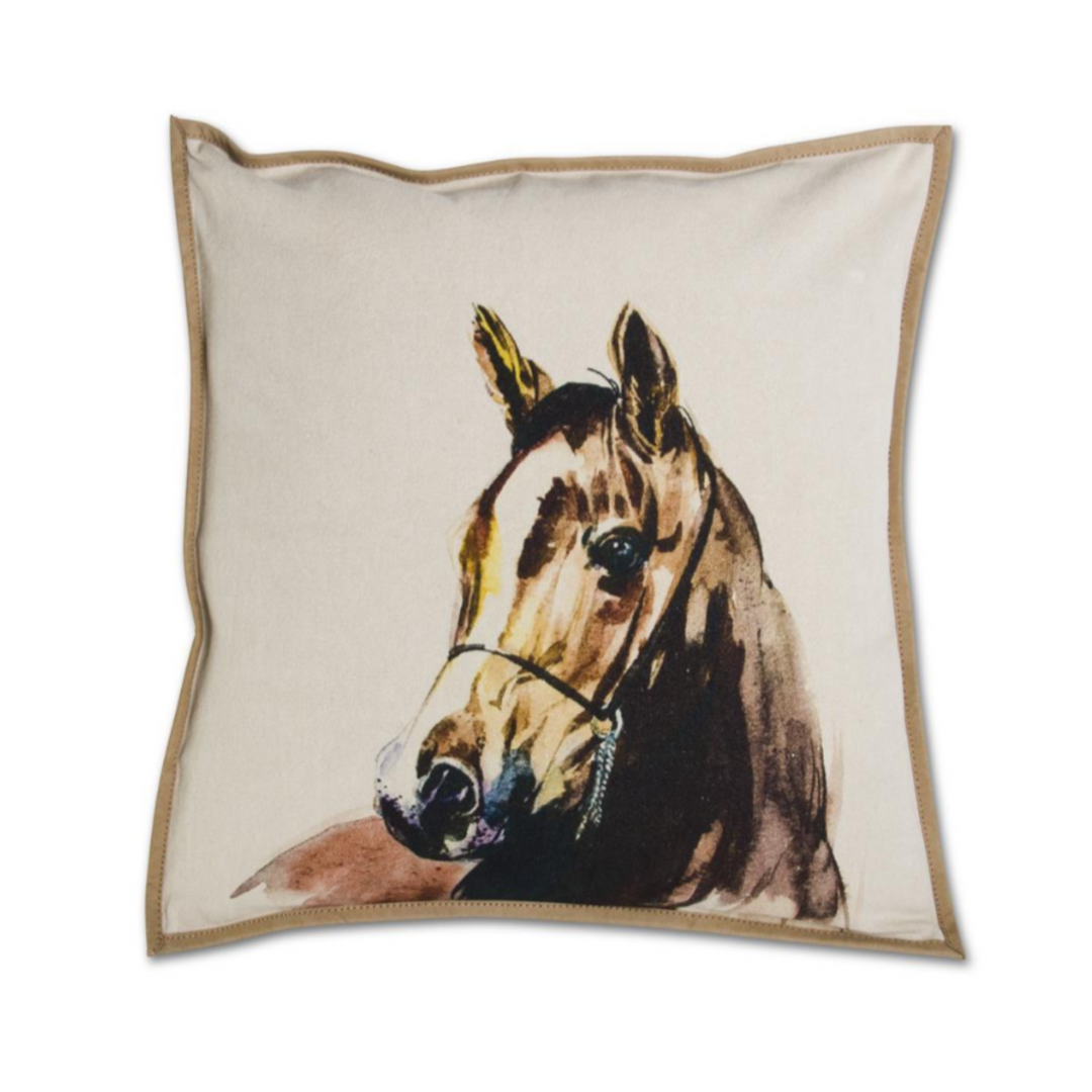 Equestrian Horse Portrait Pillow – 20” x 20”