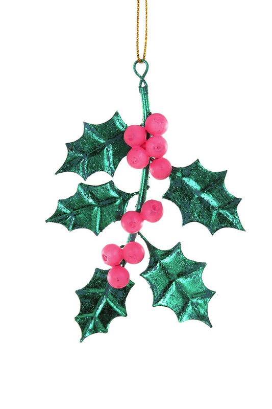 Retro Holly Berry Ornament