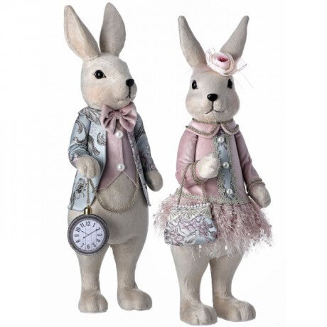 Elegant Dressed Bunny Couple – 20" Set