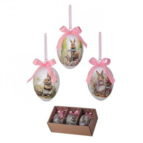 Mr. & Mrs. Bunny Egg Ornament Box Set – 5"