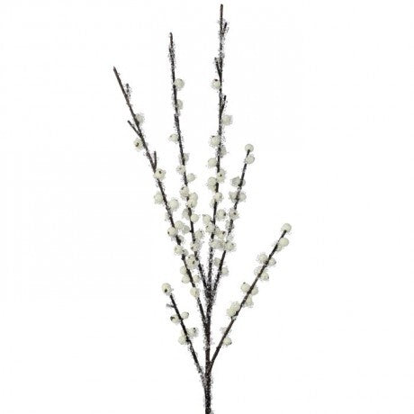 33” Iced White Berry Branch