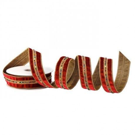 1.5" x 5Y  Red Velvet Ribbon
