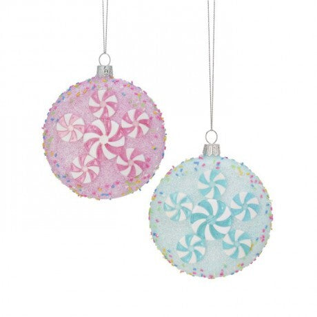 Peppermint Candy Disc Ornaments – 4.5" (Sold Separately)