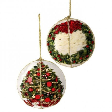 3.5" Embroidered Christmas Scene Ornaments – Sold Separately