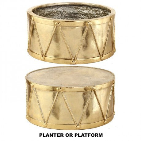 22" Gold Drum Planter or Platform