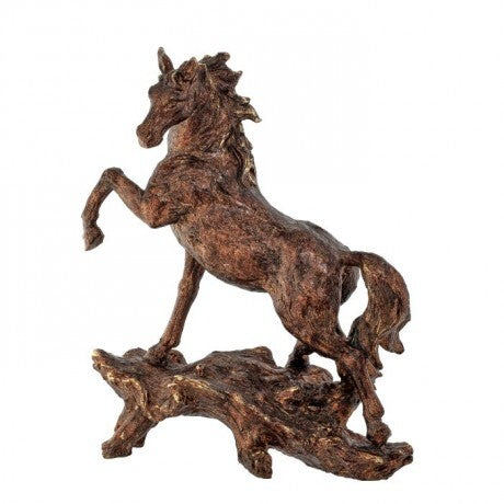 Bronze Finish Rearing Horse Figurine – 17.5"