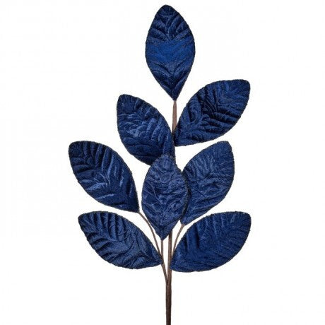 27" Velvet Blue Leaf Spray