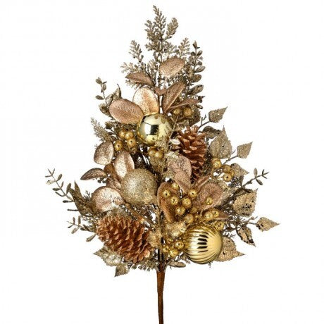 32" Luxe Champagne Gold Mixed Holiday Pick