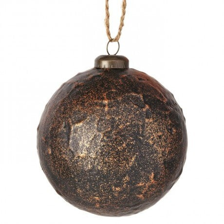 4" Faux Leather Antique Copper Ornament
