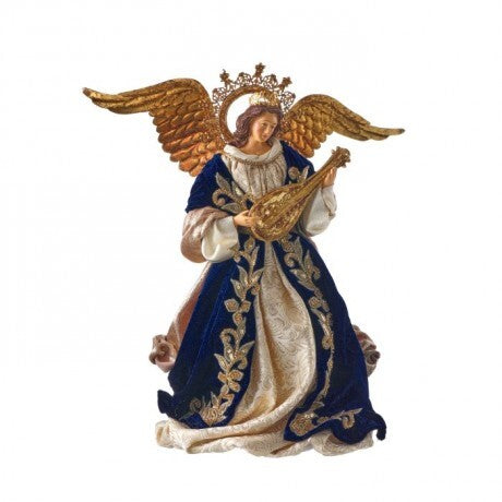 14" Heavenly Angel Figurine – Navy & Champagne