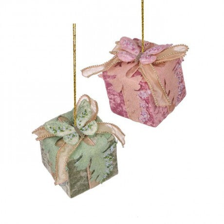 4.5" Velvet Gift Box Ornaments – Sold Separately