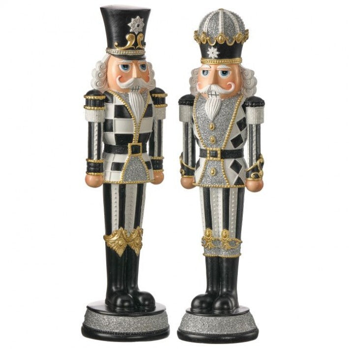 Black, White & Gold Nutcracker Figurines – 13" (Sold Separately)