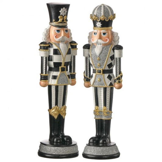 Black, White & Gold Nutcracker Figurines – 13" (Sold Separately)
