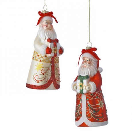 Regal Santa Glass Ornaments – 6.5" (Sold Separately)