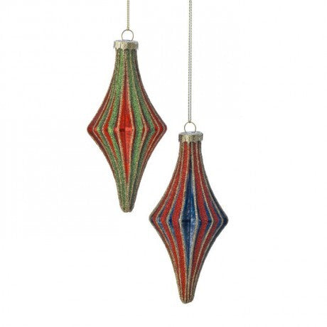 3.5" Vintage Stripe Diamond Ornaments – Sold Separate