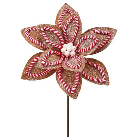 Gingerbread Peppermint Flower Pick – 22"