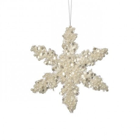 Sequin Snowflake Ornament – 6"