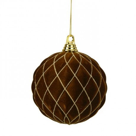 Chocolate Velvet Diamond Ball Ornament