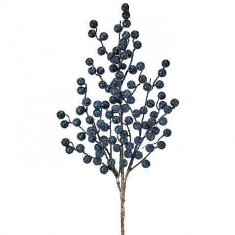 Midnight Blue Glitter Berry Spray – 29"